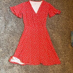 41 Hawthorn Red Patterned Midi Dress